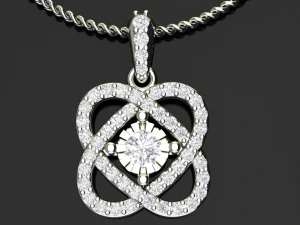 heart style pave pendant 3D Print Model
