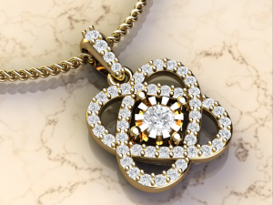 heart style pave pendant 3D 打印模型