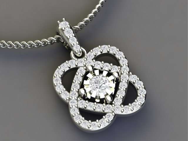 heart style pave pendant 3D 打印模型 .c4d .max .obj .3ds .fbx .stl .blend