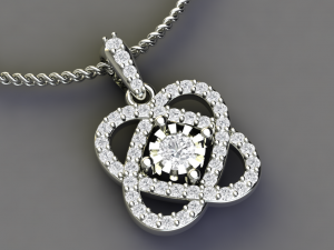 heart style pave pendant 3D 프린트 모델
