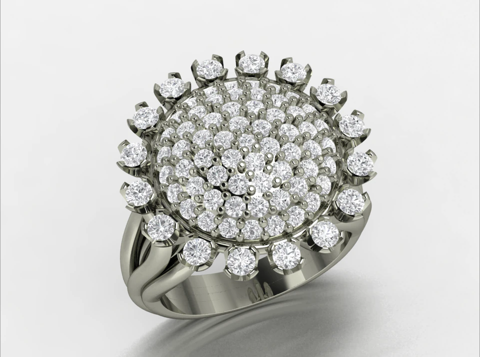 cluster design ring 3D Print Model .c4d .max .obj .3ds .fbx .stl .blend 