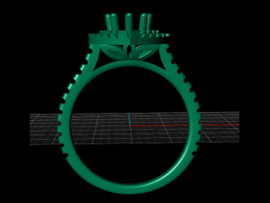 pear shaped halo diamond ring 3Dプリントモデル