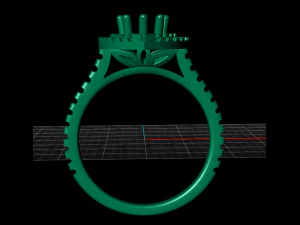 pear shaped halo diamond ring 3D Print Model