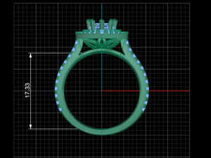 pear shaped halo diamond ring 3D Print Model