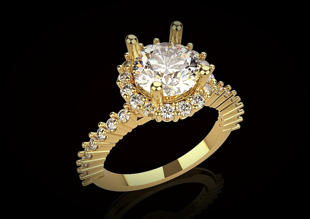 engagement halo ring 3D Print Model .c4d .max .obj .3ds .fbx .stl .blend 
