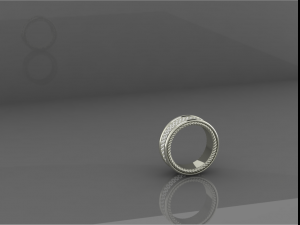 pave band three row Model do druku 3D