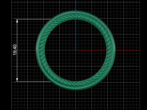 pave band three row Model do druku 3D