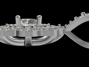 flower design pave pendant 3D Print Model