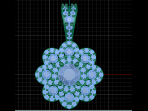 flower design pave pendant Modello di stampa 3D