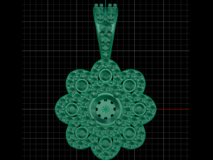 flower design pave pendant Modello di stampa 3D