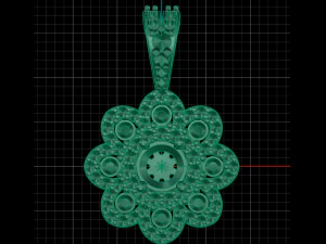 flower design pave pendant 3D Print Model