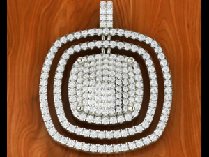 cushion style pave pendant 3Dプリントモデル