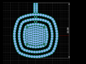 cushion style pave pendant 3Dプリントモデル