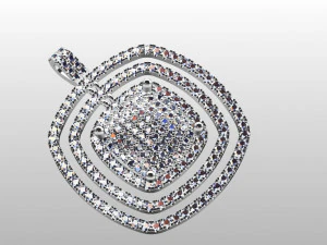 cushion style pave pendant 3D Print Model