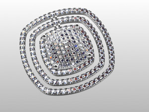 cushion style pave pendant 3Dプリントモデル