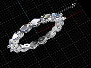 marquise gems fashion pave band Modelo de impresión 3D