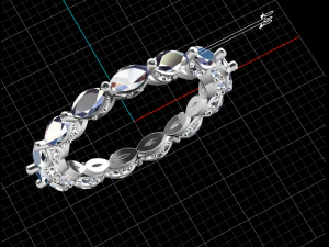 marquise gems fashion pave band 3D Print Model