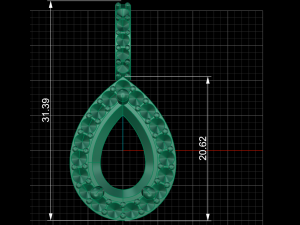 pear shape pave pendantwith gallery 3D Print Model