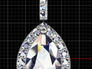 pear shape pave pendantwith gallery 3D Print Model