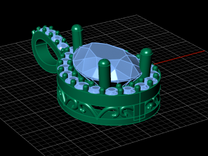 pear shape pave pendantwith gallery 3D Print Model