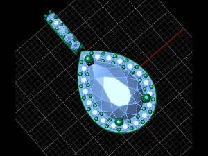 pear shape pave pendantwith gallery 3D Print Model