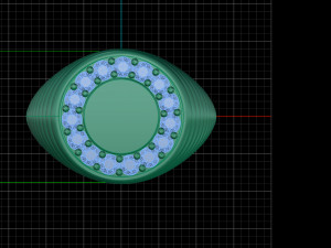 man round shape pave diamonds ring 3Dプリントモデル
