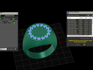 man round shape pave diamonds ring 3Dプリントモデル