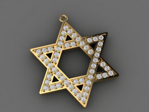star pendant with diamonds 3D Print Model