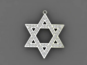 star pendant with diamonds 3D Print Model