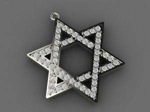 star pendant with diamonds 3D-Druckmodell