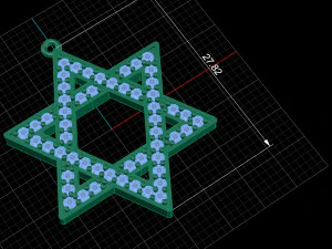 star pendant with diamonds 3D Print Model