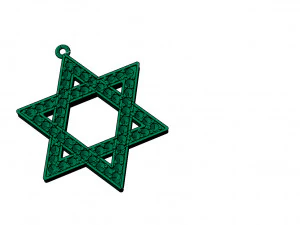 star pendant with diamonds 3D Print Model