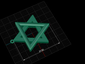 star pendant with diamonds 3D Print Model