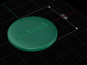 jewelry round shape pendantmama name on it 3D 프린트 모델