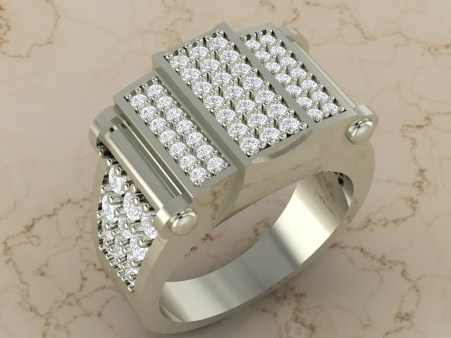 Man Unique pave ring Model do druku 3D .c4d .max .obj .3ds .fbx .stl .blend 