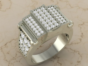 Man Unique pave ring 3D Print Model