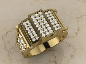 Man Unique pave ring Model do druku 3D