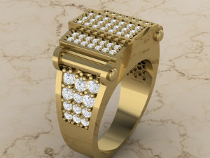 Man Unique pave ring Model do druku 3D