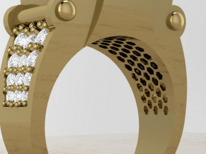 Man Unique pave ring Model do druku 3D