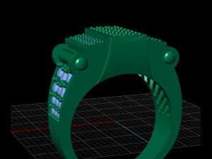 Man Unique pave ring Model do druku 3D