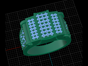 Man Unique pave ring Model do druku 3D