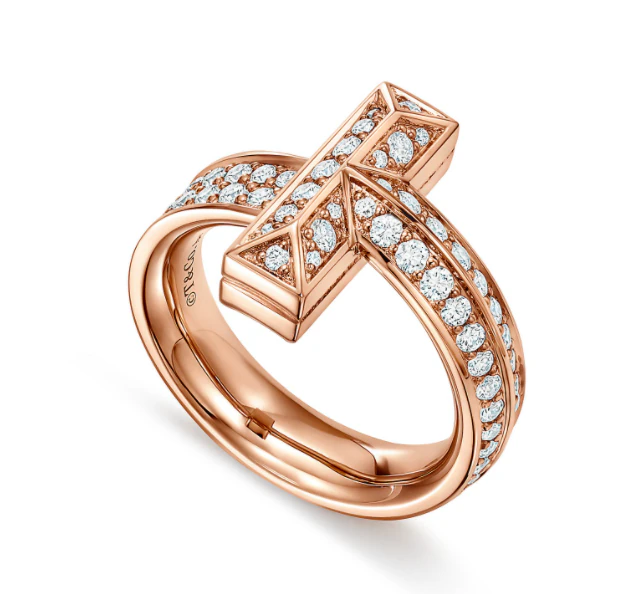 Tiffany T pave ring 3D Print Model .c4d .max .obj .3ds .fbx .stl .blend