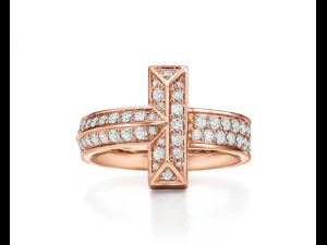 Tiffany T pave ring 3D Print Model