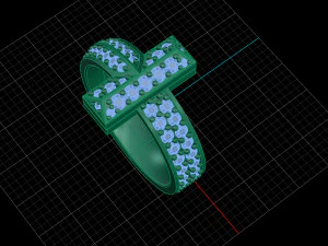 Tiffany T pave ring 3D Print Model