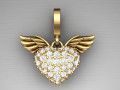 Heart Pave pendant with WINGS 3D Print Models