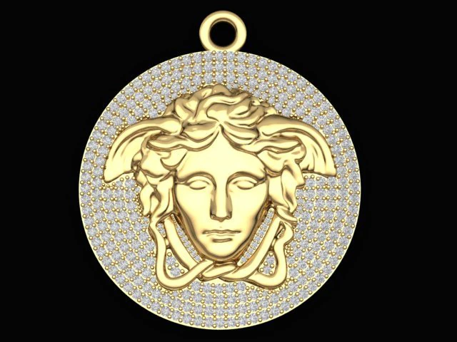 VERSACE PAVE PENDANT 3D Print Model .c4d .max .obj .3ds .fbx .stl .blend 