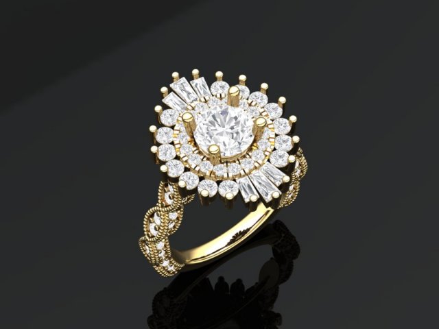 Fashion style pave unique ring Modelo de impresión 3D .c4d .max .obj .3ds .fbx .stl .blend
