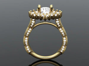 Fashion style pave unique ring 3D Print Model