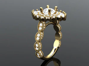 Fashion style pave unique ring 3D Print Model