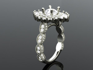 Fashion style pave unique ring Modelo de impresión 3D